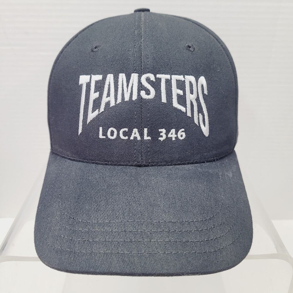 Teamsters Local 346 Embroidered Strap Back Hat Black Cap Unionwear Made in USA